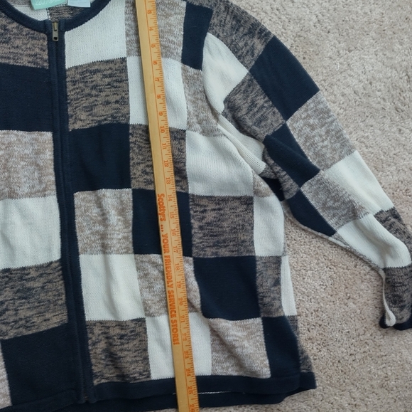 220 Hickory vintage Colorblock cardigan zip sweater Women's 3XL Block Top Style - Picture 10 of 12
